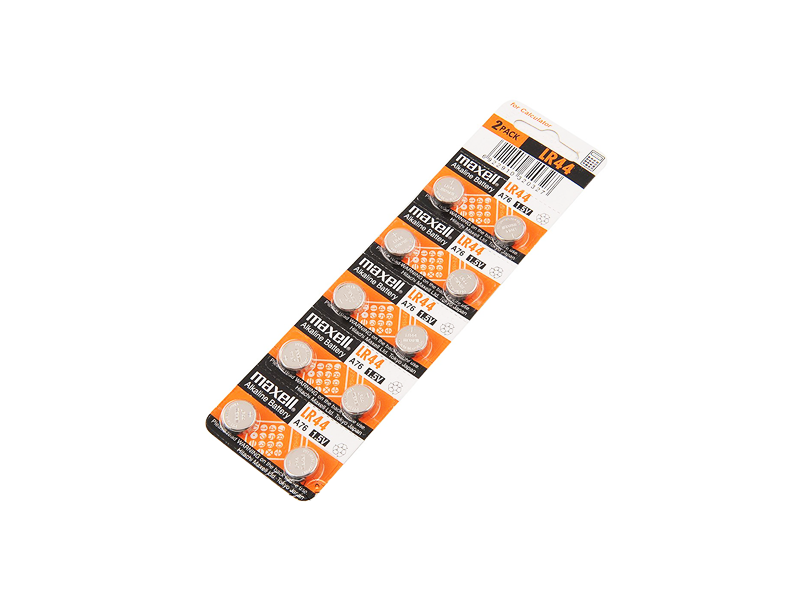 Maxell LR44 A76 AG13 Button Cell Batteries - 2 Pack, Alkaline, New